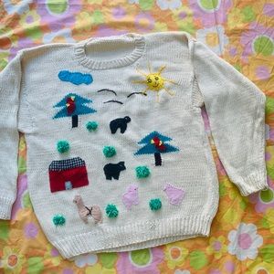 VTG 1980s Animal Farm Sweater